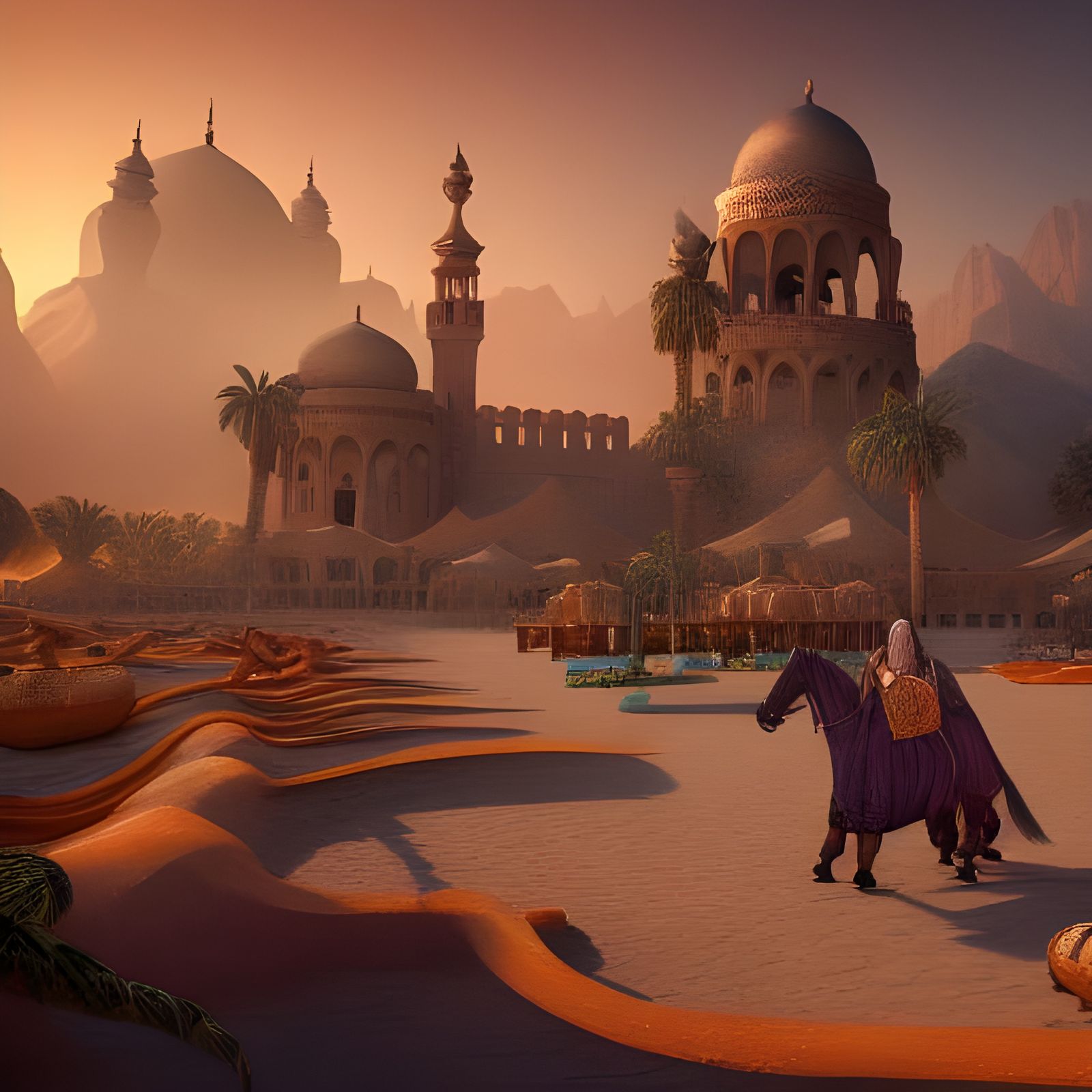 Fantastical Arabian Nights: Detailed Matte Painting