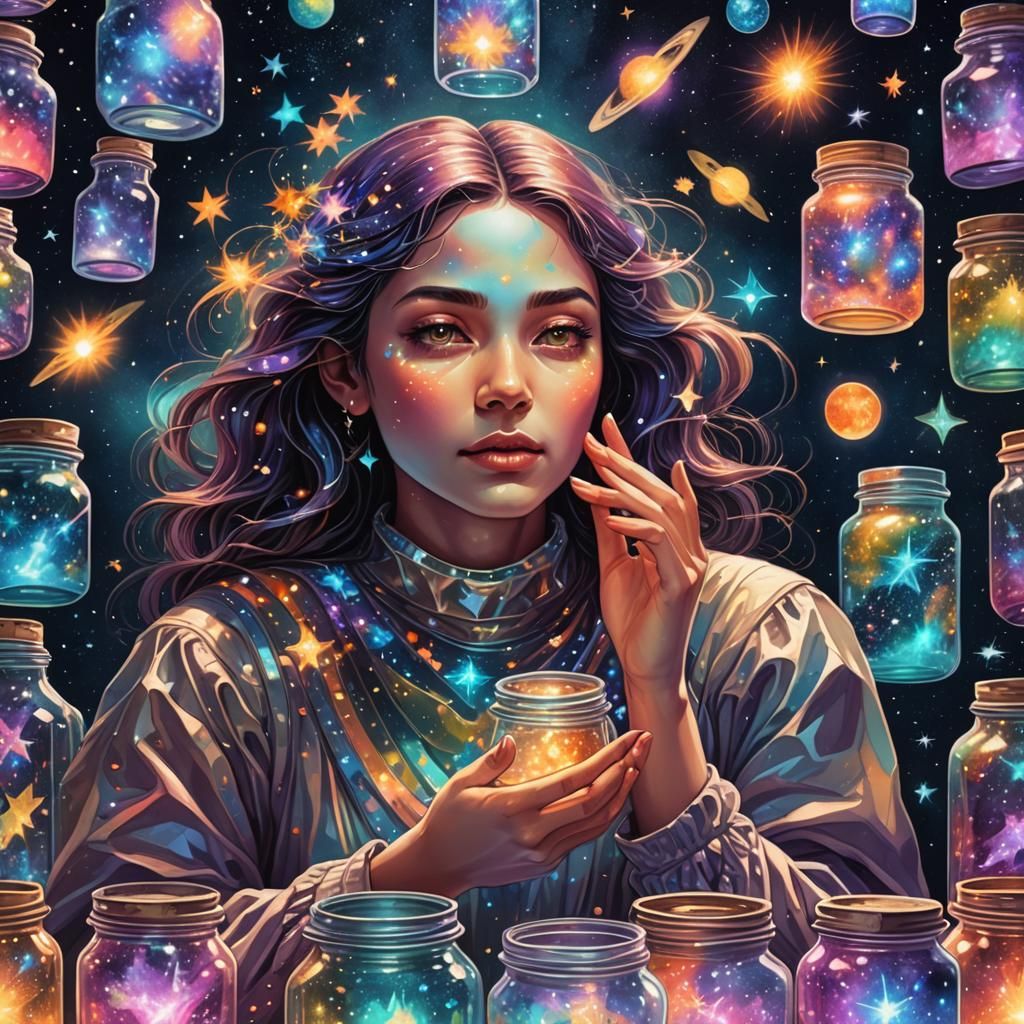 Starlight Woman Collecting Colors