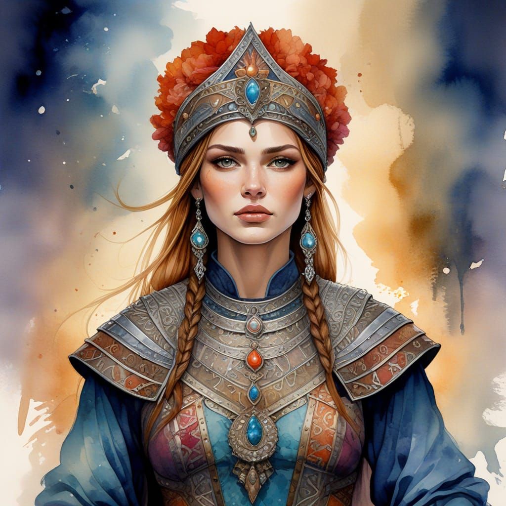 Medieval Fantasy Princess in Vibrant Moroccan Attire