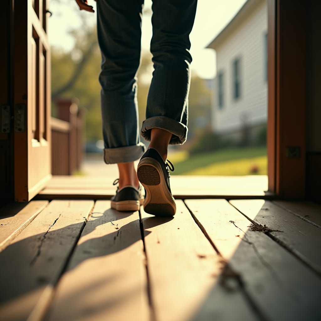 Sunny Porch Step in Filmic Style