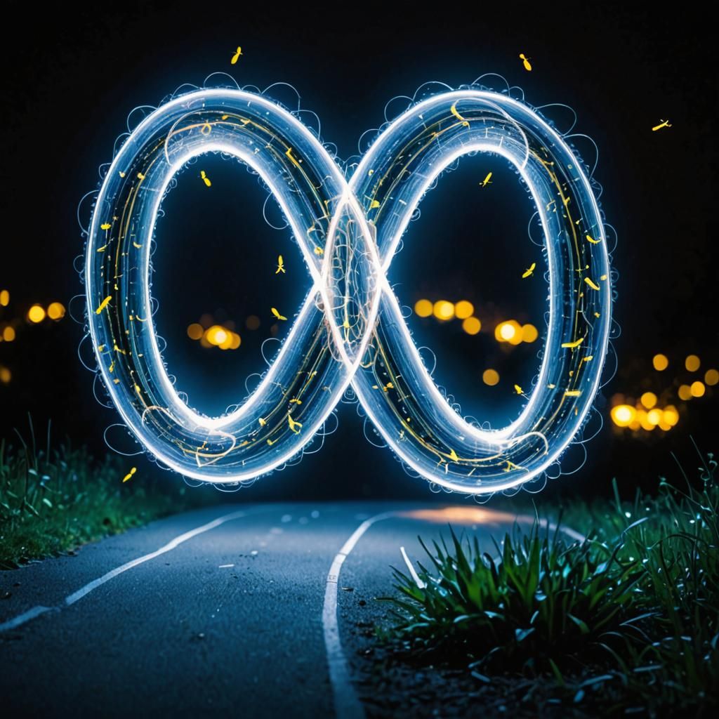 Fireflies Create Infinity Symbol with Light Trails
