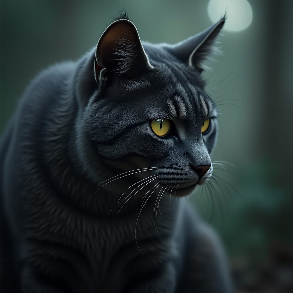 Hyperrealistic Warrior Cat Portrait in Cinematic Style