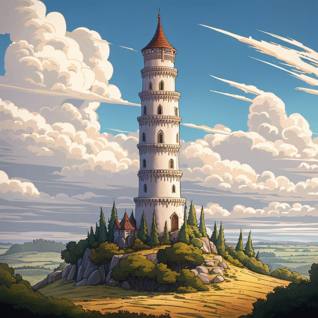 Ornate Tower in Wide Plain, Don Bluth Animation