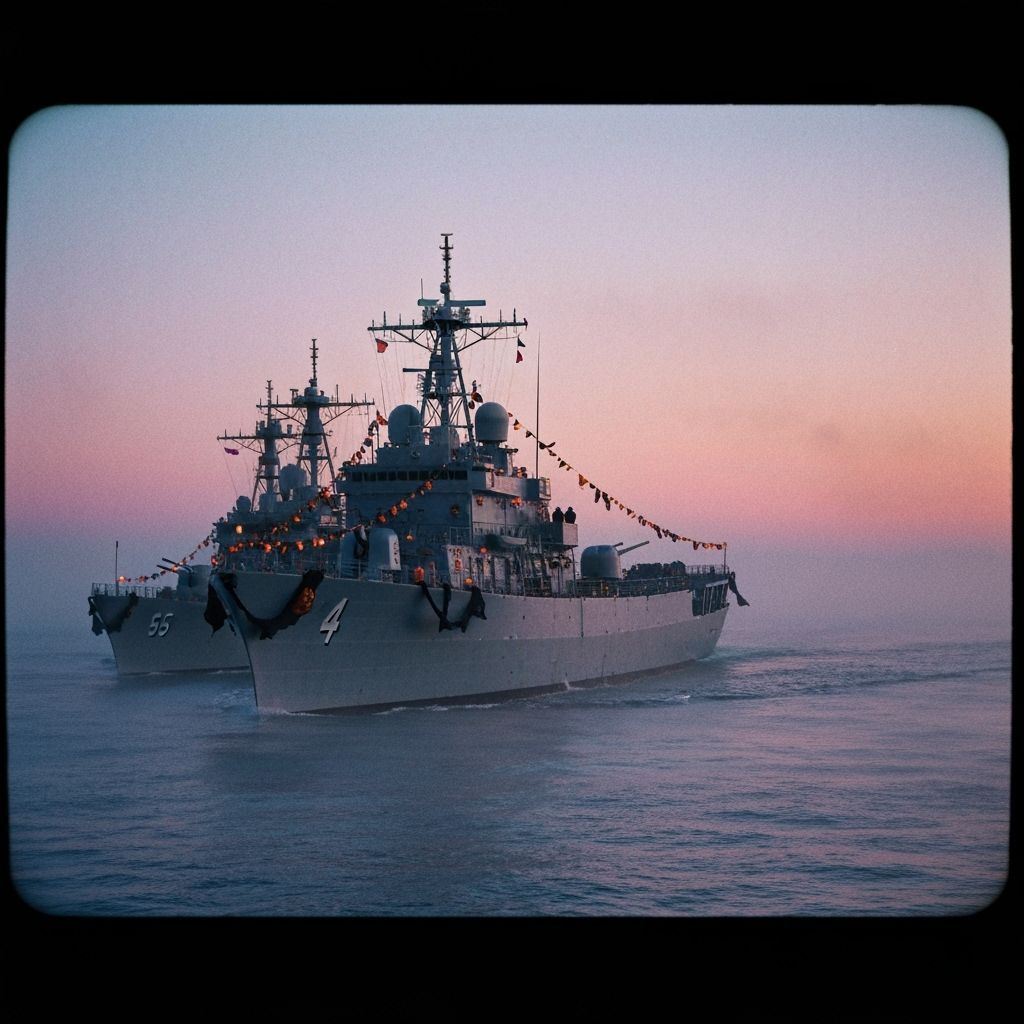 Halloween Navy Ships: Cinematic Film Still