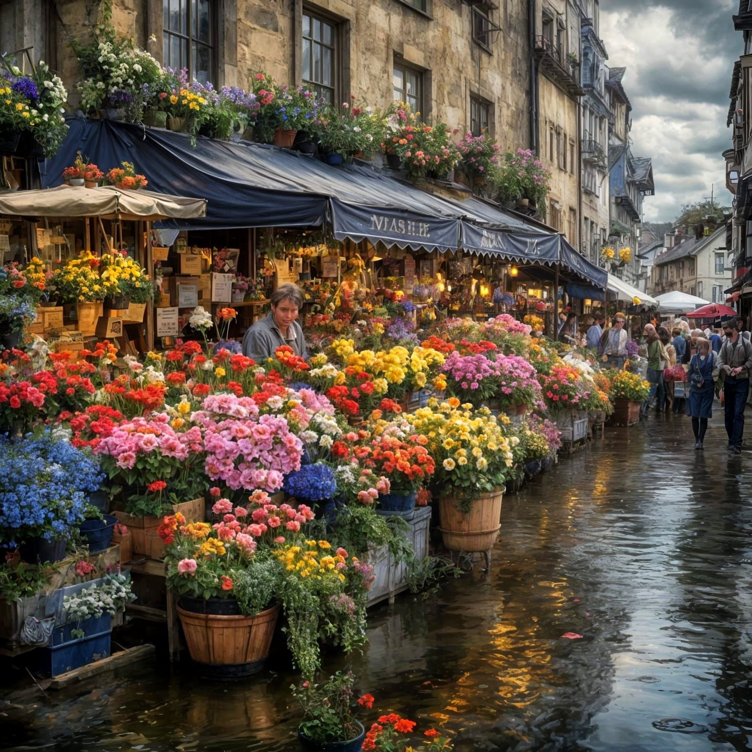 A pretty flower market.