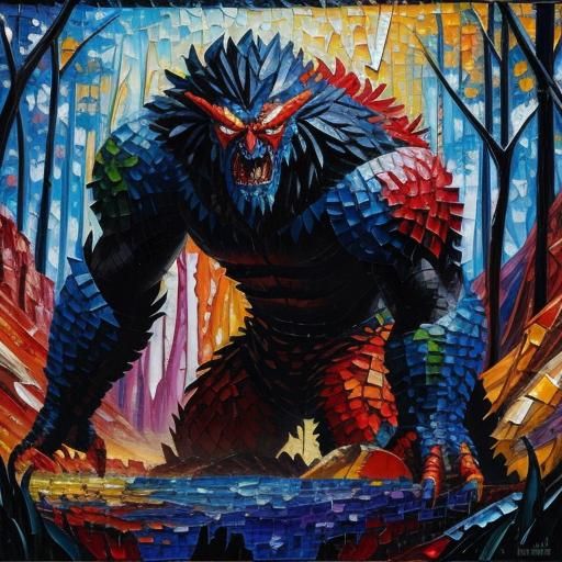 Vibrant Mosaic Patchwork in Neo-Impressionistic Style