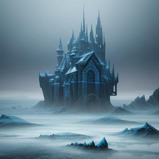 Icy Blue Arctic Planet Kingdom in Antique Punk Style