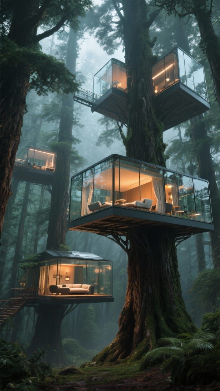 Luxury Glass Treehouse Hotel in Ancient Cedars