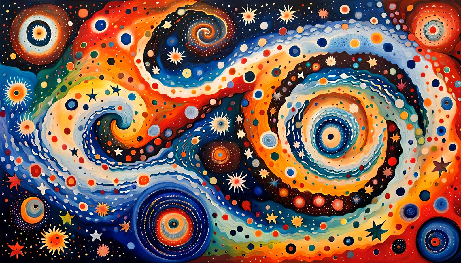 Aboriginal Dreamtime Painting of Cosmic Star Formation