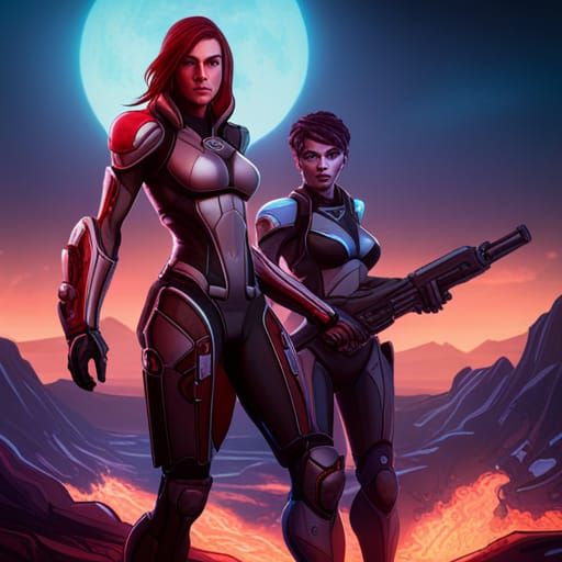 Mass Effect: Shepard and Katarina Punk Fusion