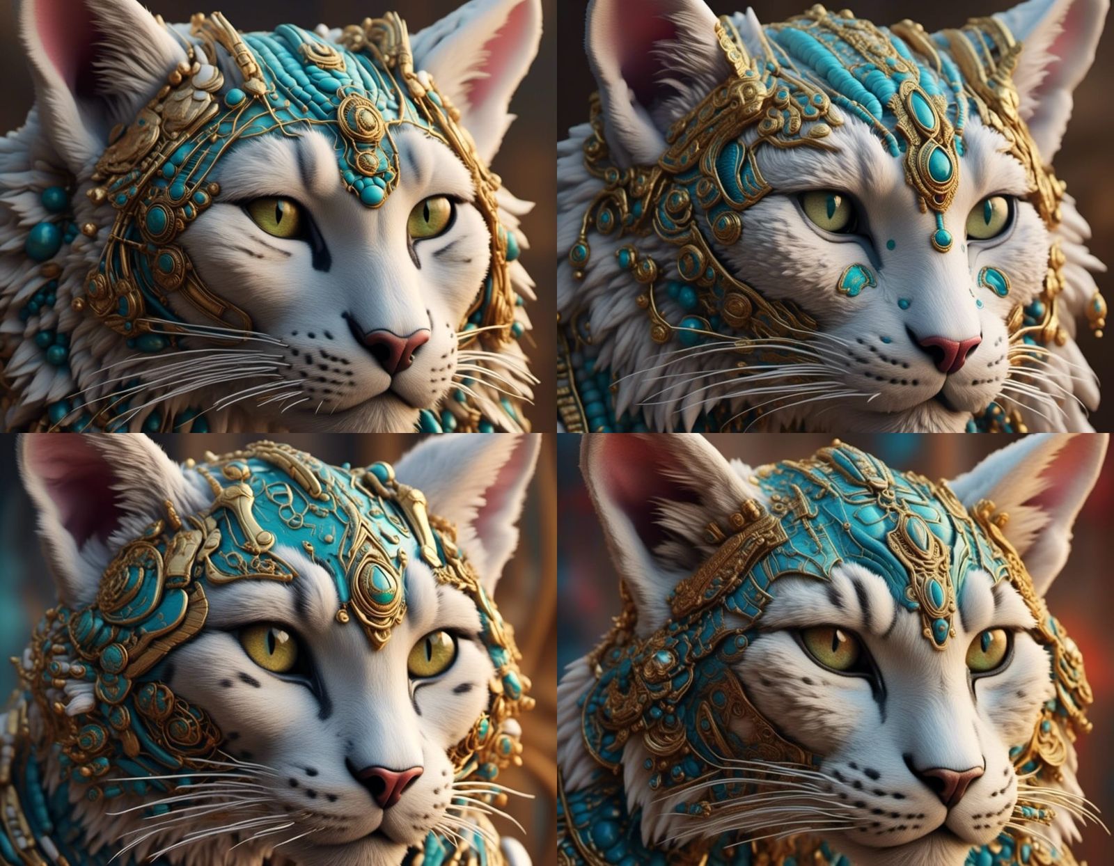 Hyperrealistic Warrior Cat with Intricate Details