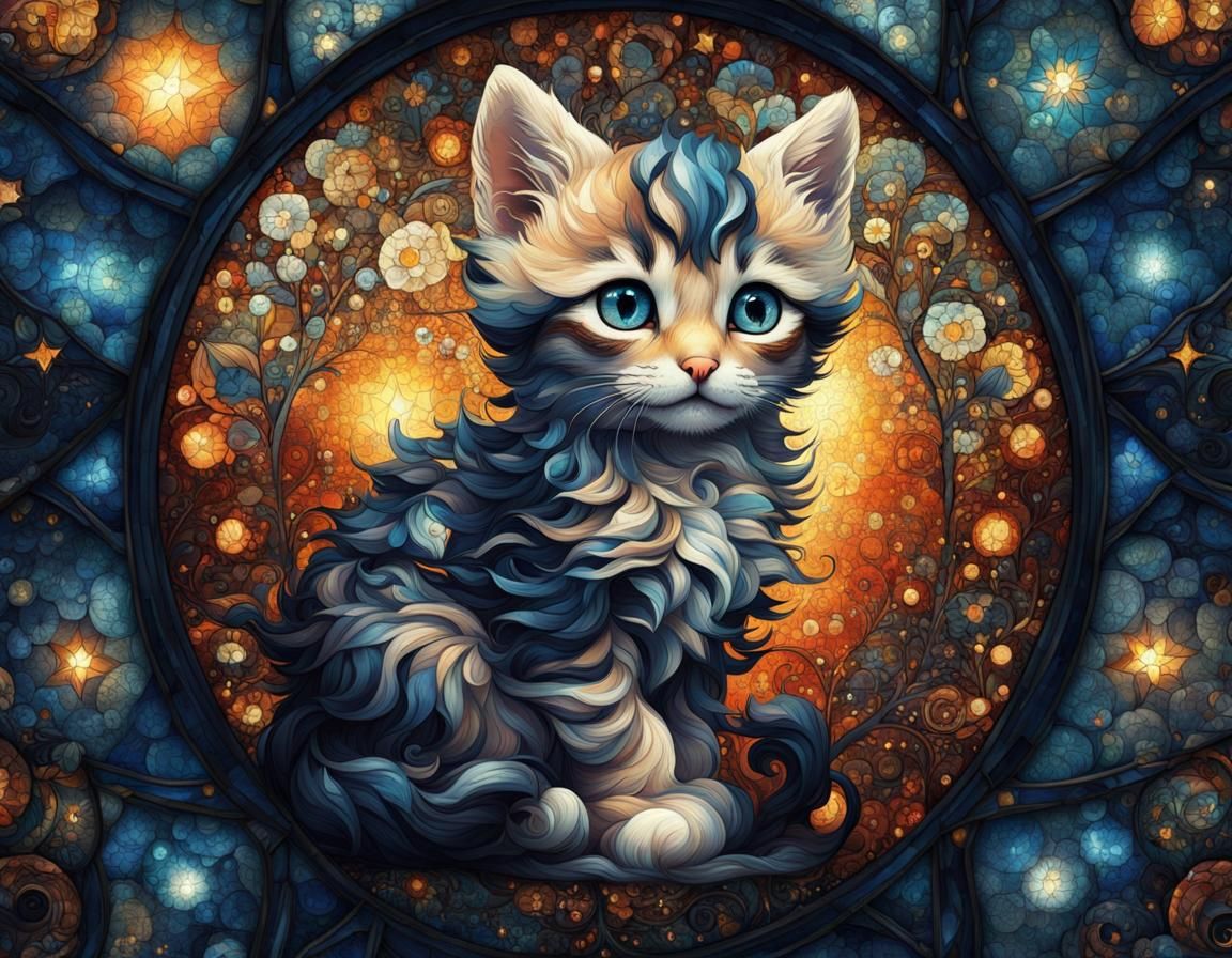 Stained glass kitten ✨