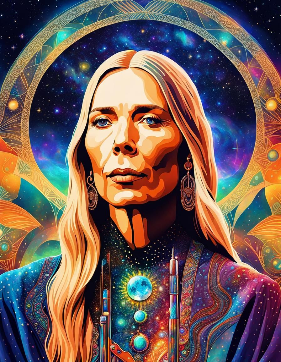 Joni Mitchell: Holographic Astral Cosmic Illustration