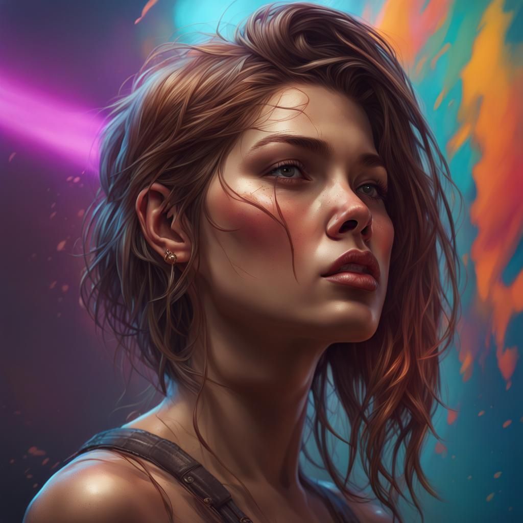 Hyperrealistic Splash Art Portrait with Dynamic Lighting