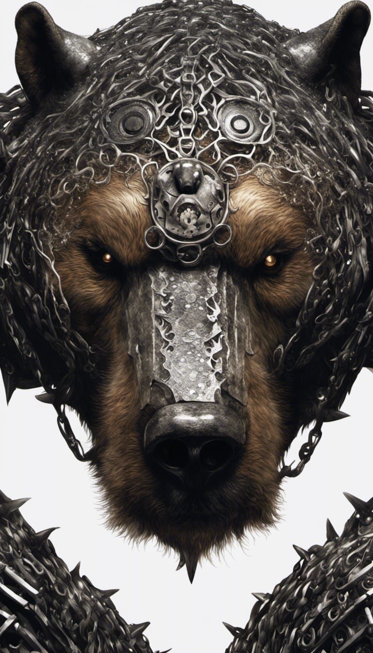 Shadow Knight Grizzly Bear in Detailed Armor