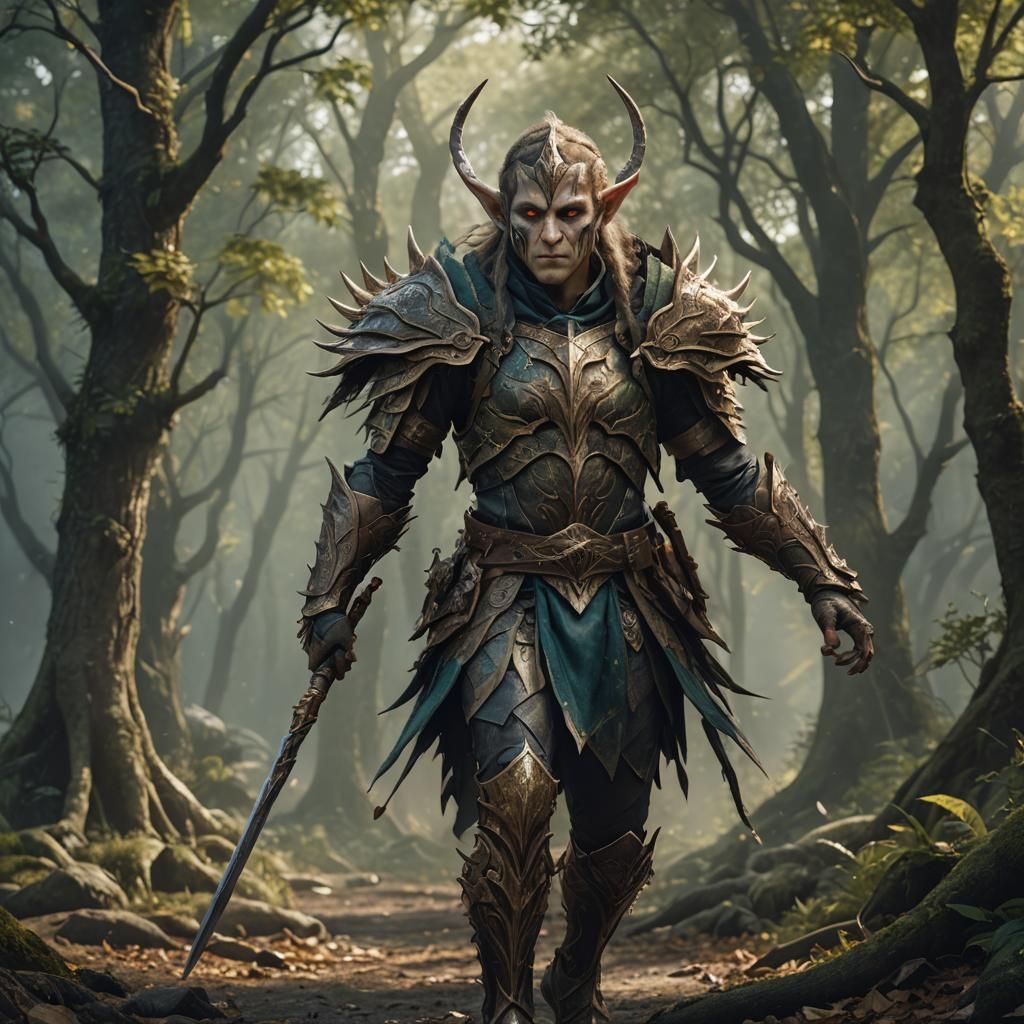 Elf Warrior in War Paint: Fantasy Concept Art