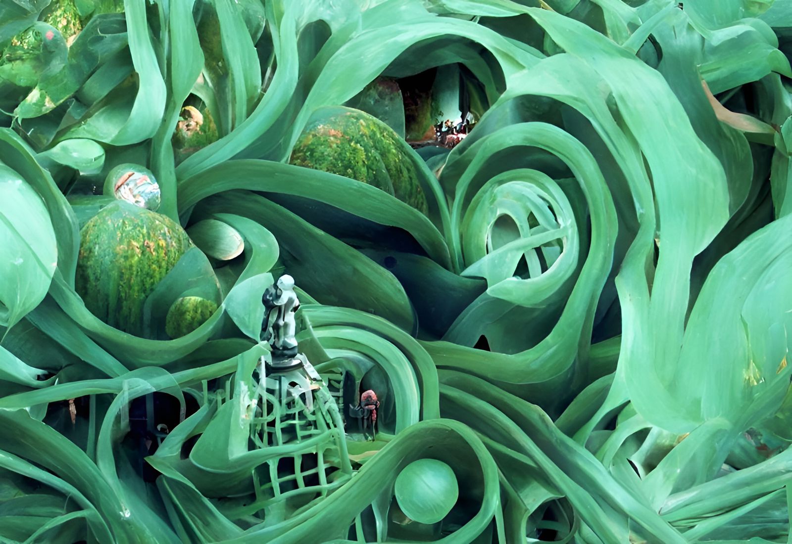 Ecological Biopunk Hedge Maze Wonderland