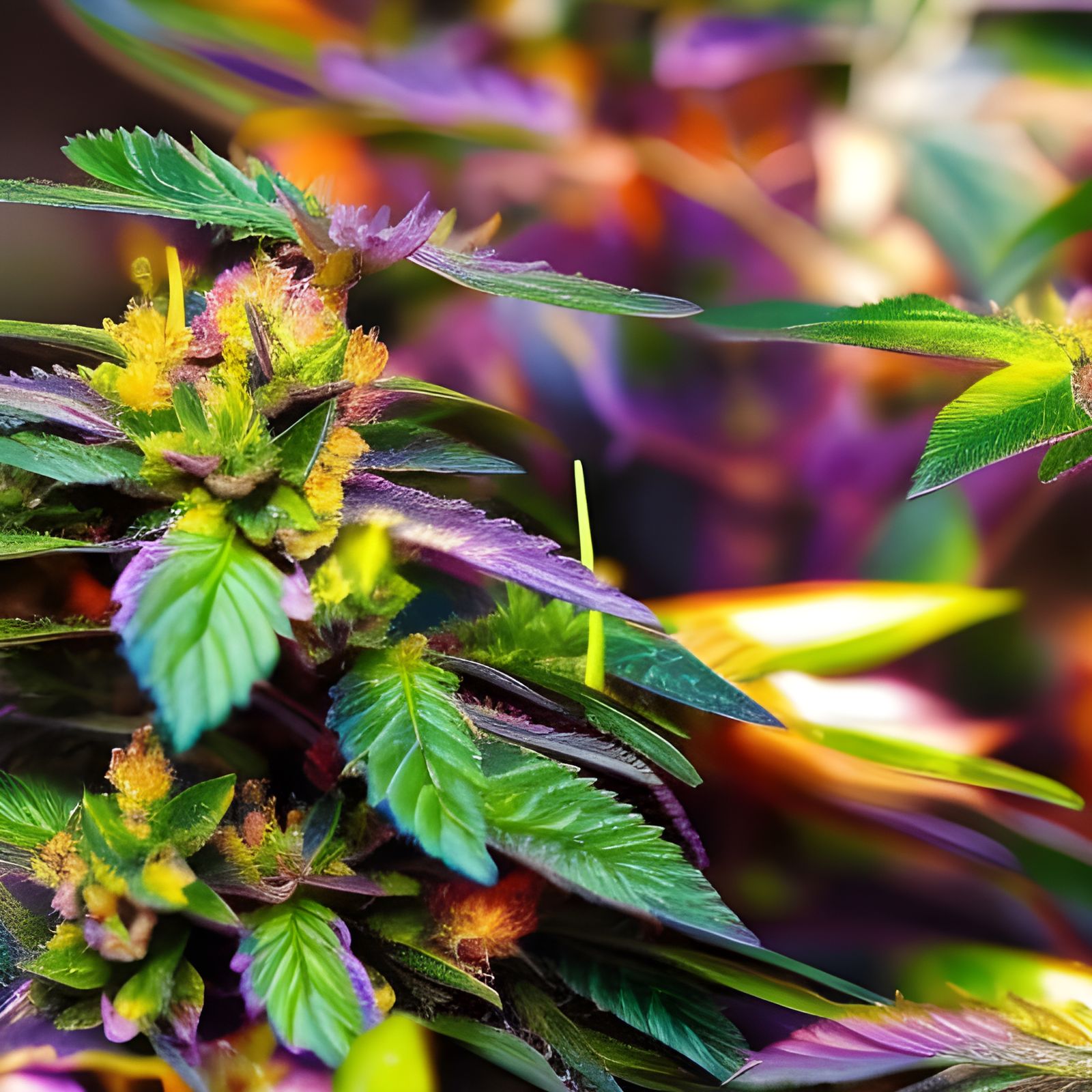 Marijuana Bud with Aura in Amsterdam, 3D Render