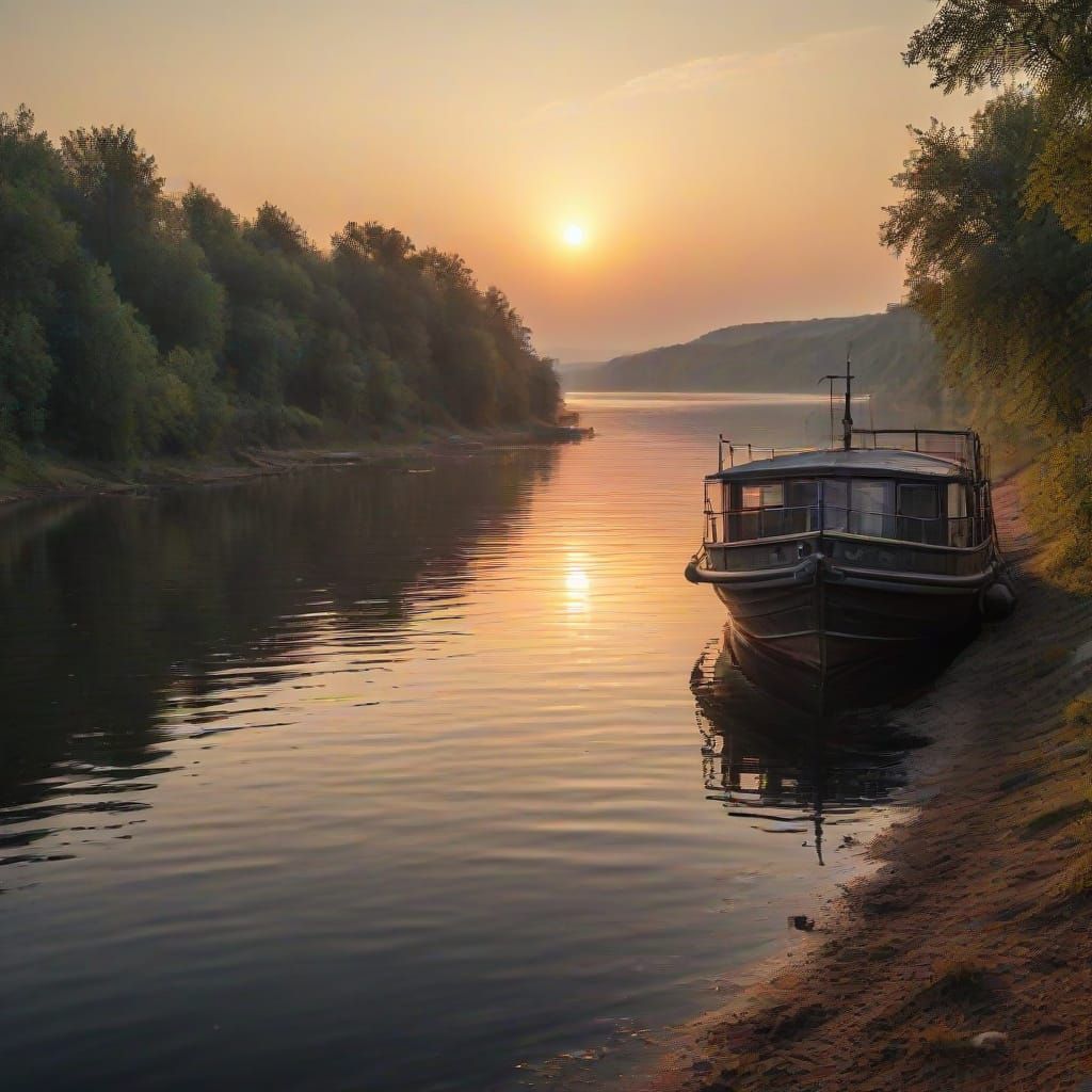 Volga River at Dawn in Cinematic HDR