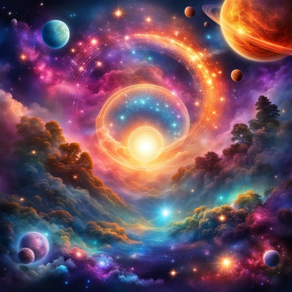 Celestial Fusion in Cosmic Dreamscape Odyssey