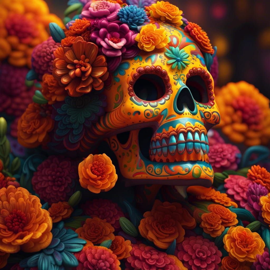 Day of the Dead Alebrije in Bright Colors