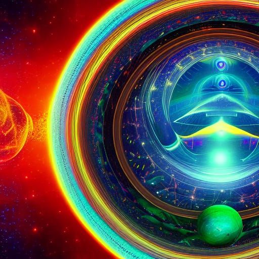 Lightspeed Travel: Holographic Astral Cosmic Illustration