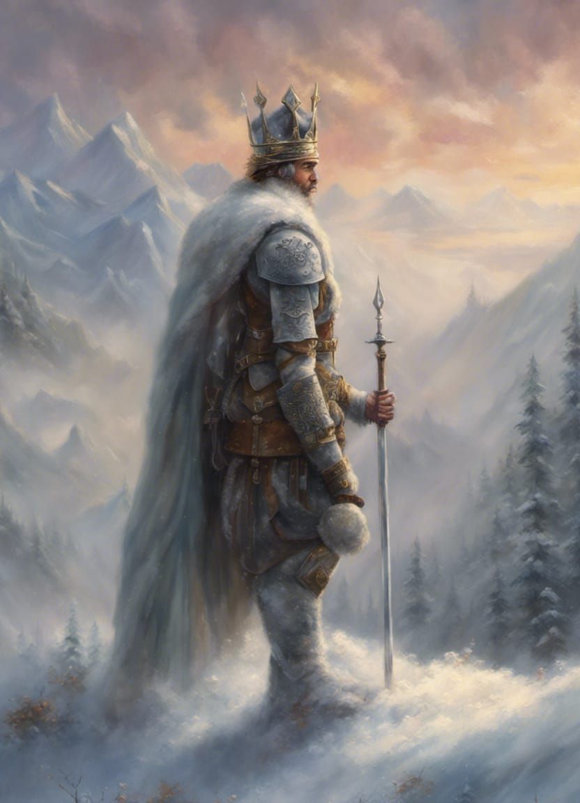 King of Snowy Region: Ethereal Fantasy Portrait