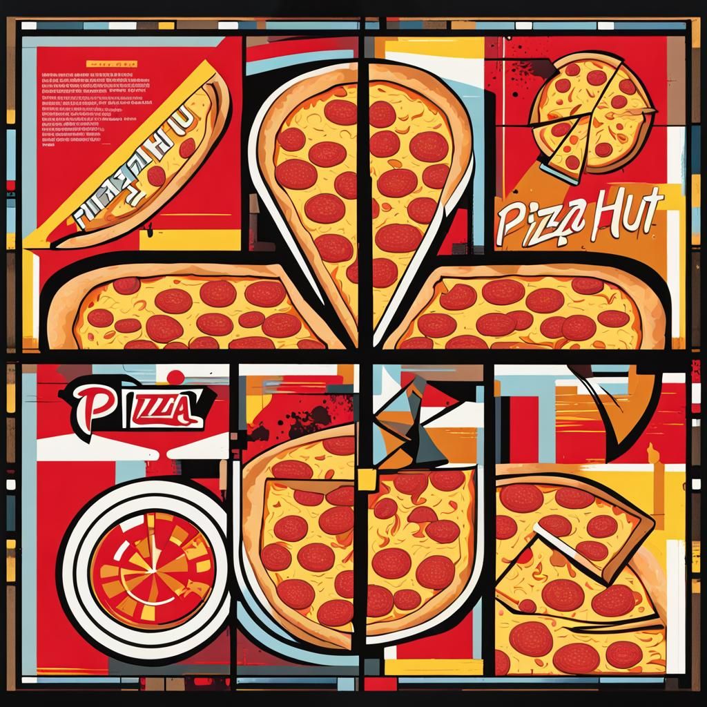 Pizza Hut in Pop Art Screen Print Style