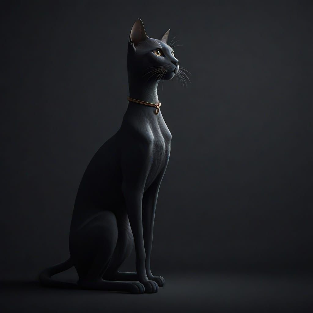 Elegant Aristocratic Cat Silhouette in Moody Lighting