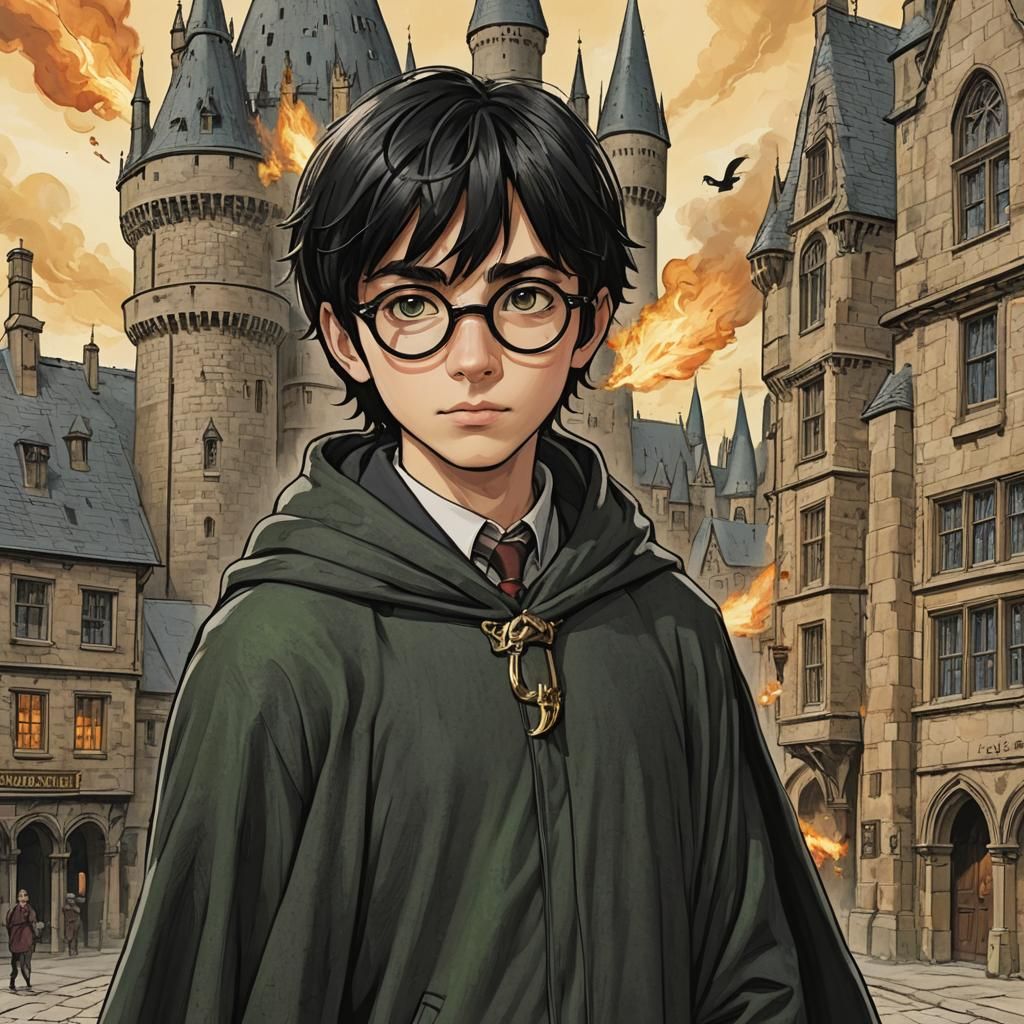 Young Wizards Casting Spells at Hogwarts in 8k