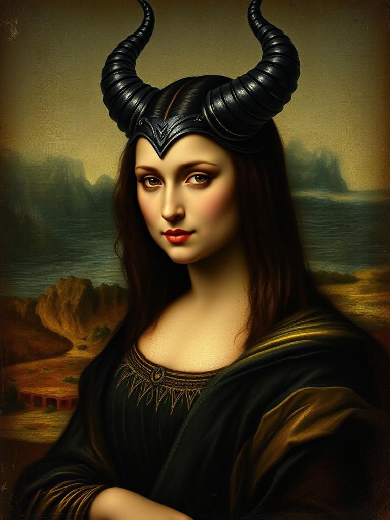 Maleficent as Mona Lisa: Vintage Portrait