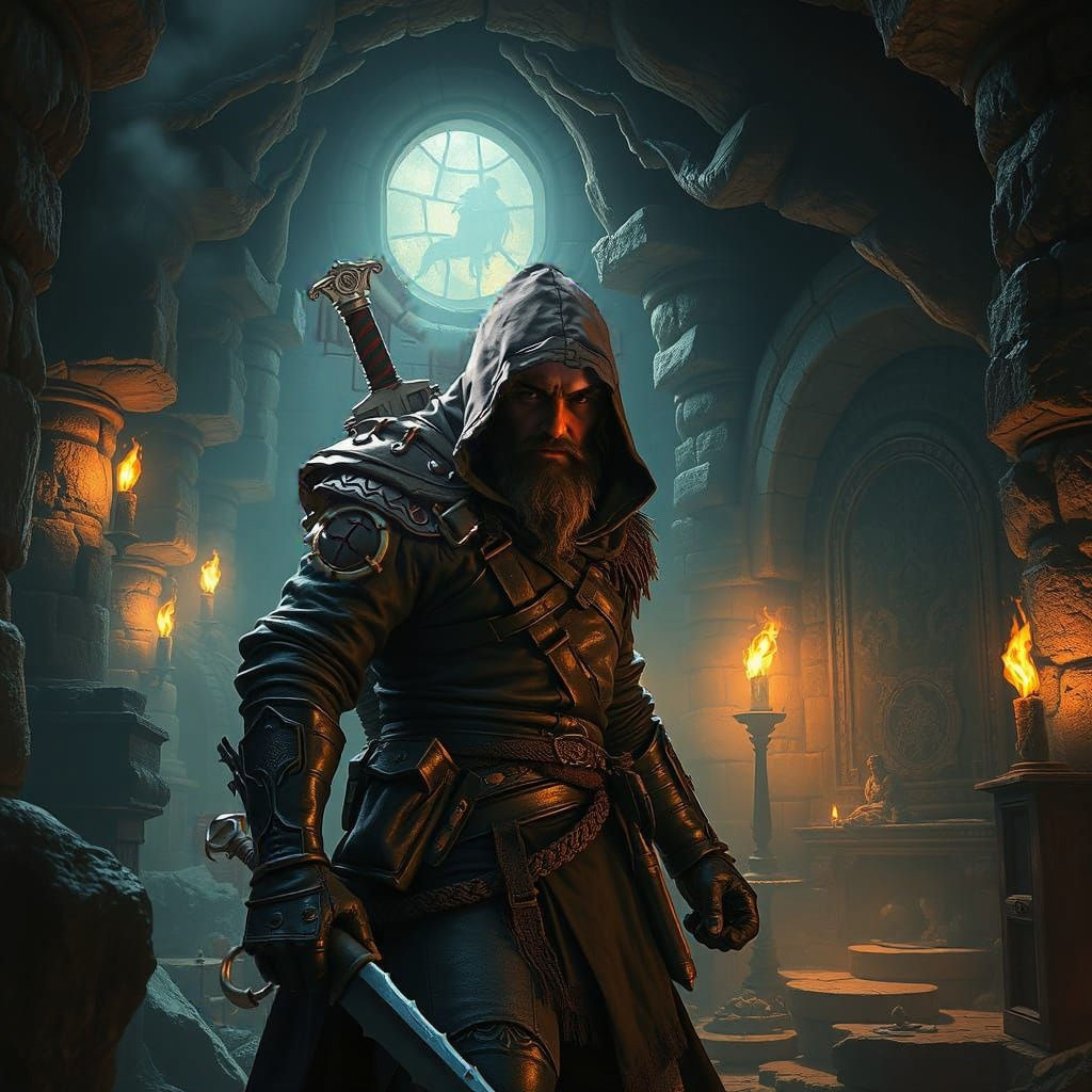 Mysterious Dungeon Thief in Dark Fantasy Style