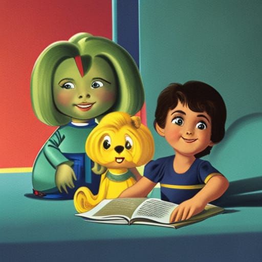 Abstract Surrealist Oil Painting in Triadic Colors