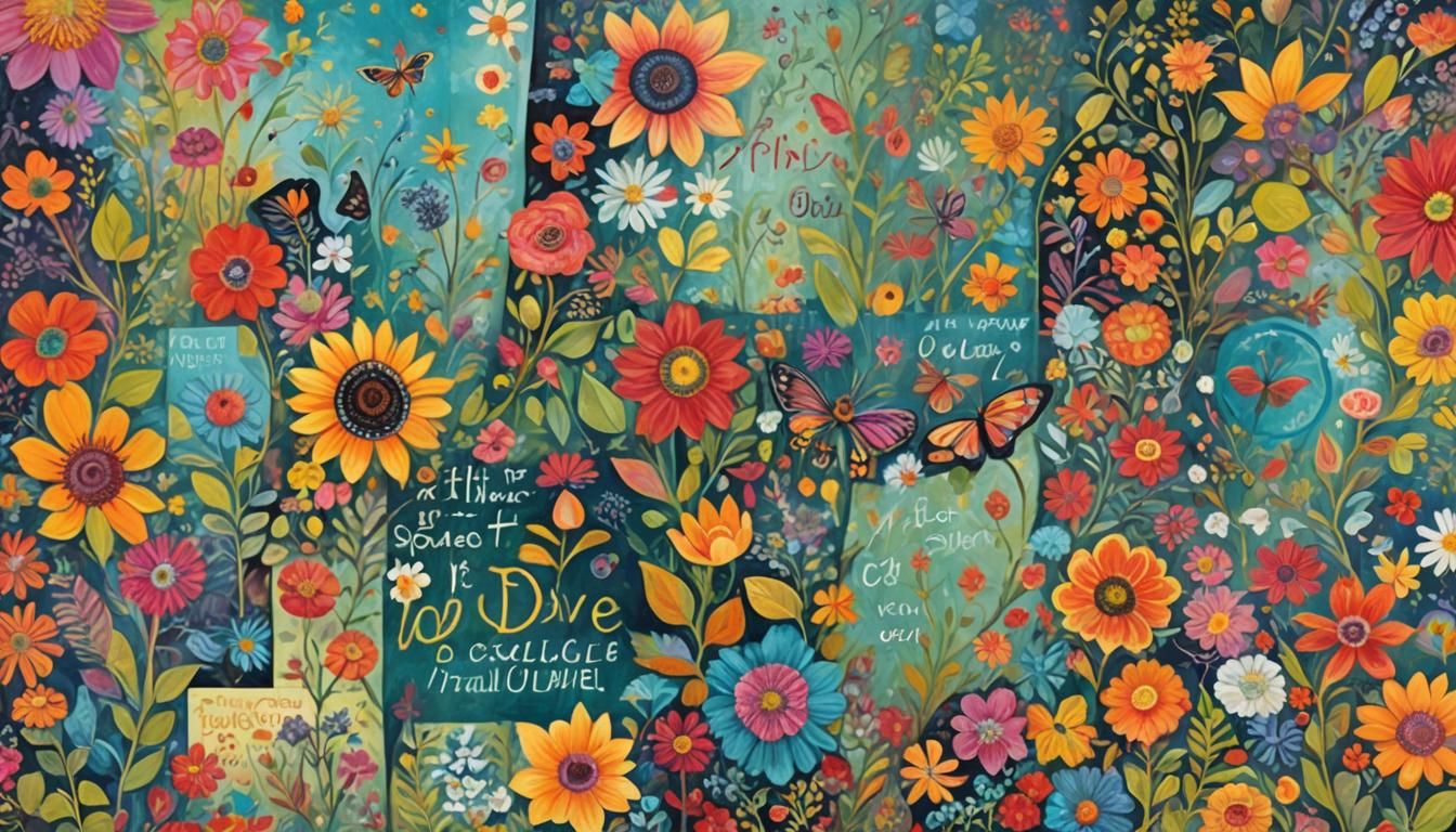 Inspirational Mixed Media Collage with Quotes