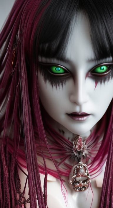 Anime Onryo in Dark Academia Style