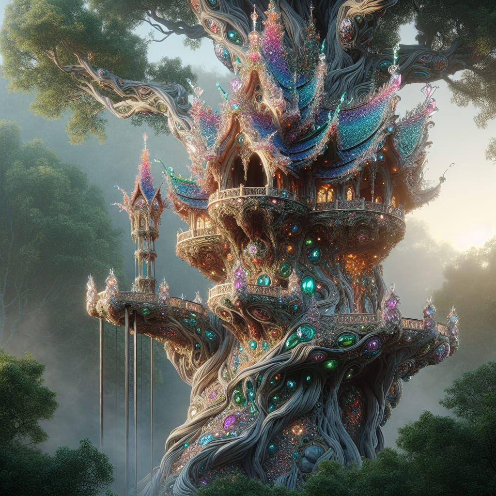 Sparkling treehouse for rich elven family