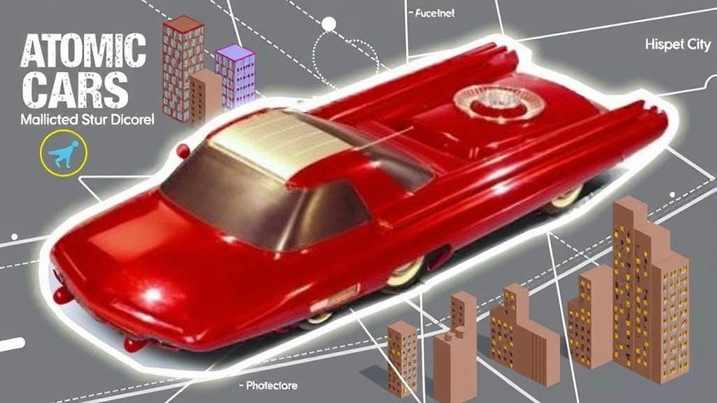 Futuristic Atomic City Street in Cyberpunk Style