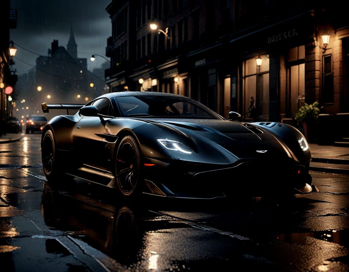 Aston Martin Vulcan Batmobile Speeds Through City Night