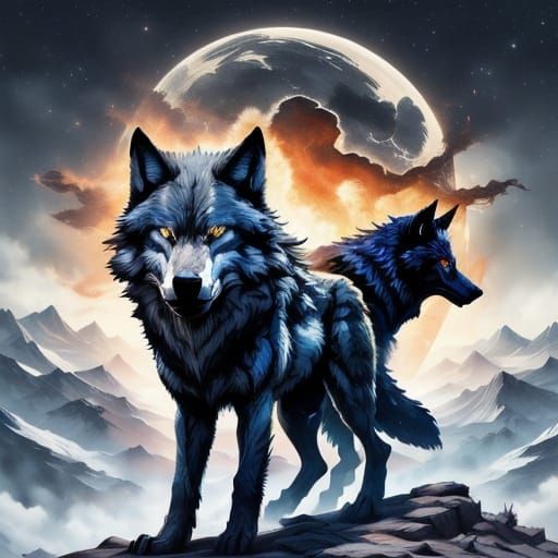 Mysterious Werewolf Rogues Standing on a Windswept Rise