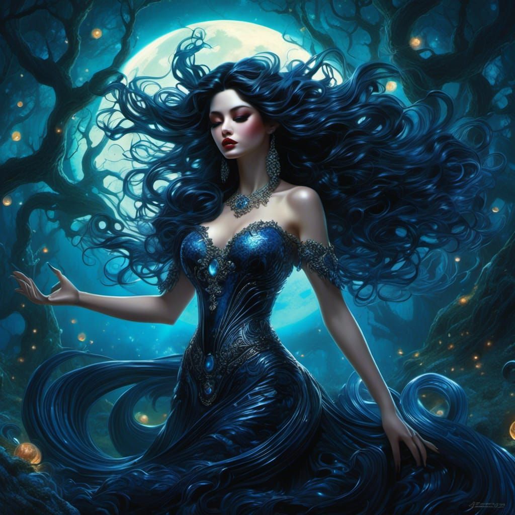 Dancing with Shadows: Gothic Dark Fantasy Creature Art