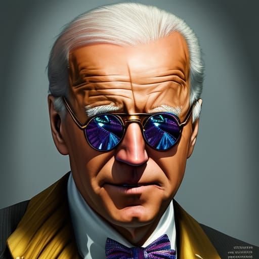 Joe Biden as Willy Wonka: Hyperdetailed Portrait
