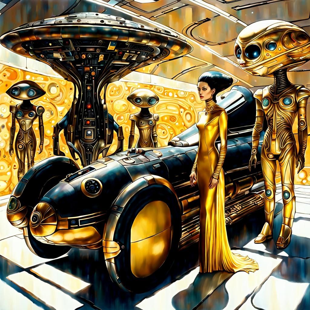 Sci-Fi Alien Goddesses with Interdimensional Spacecraft