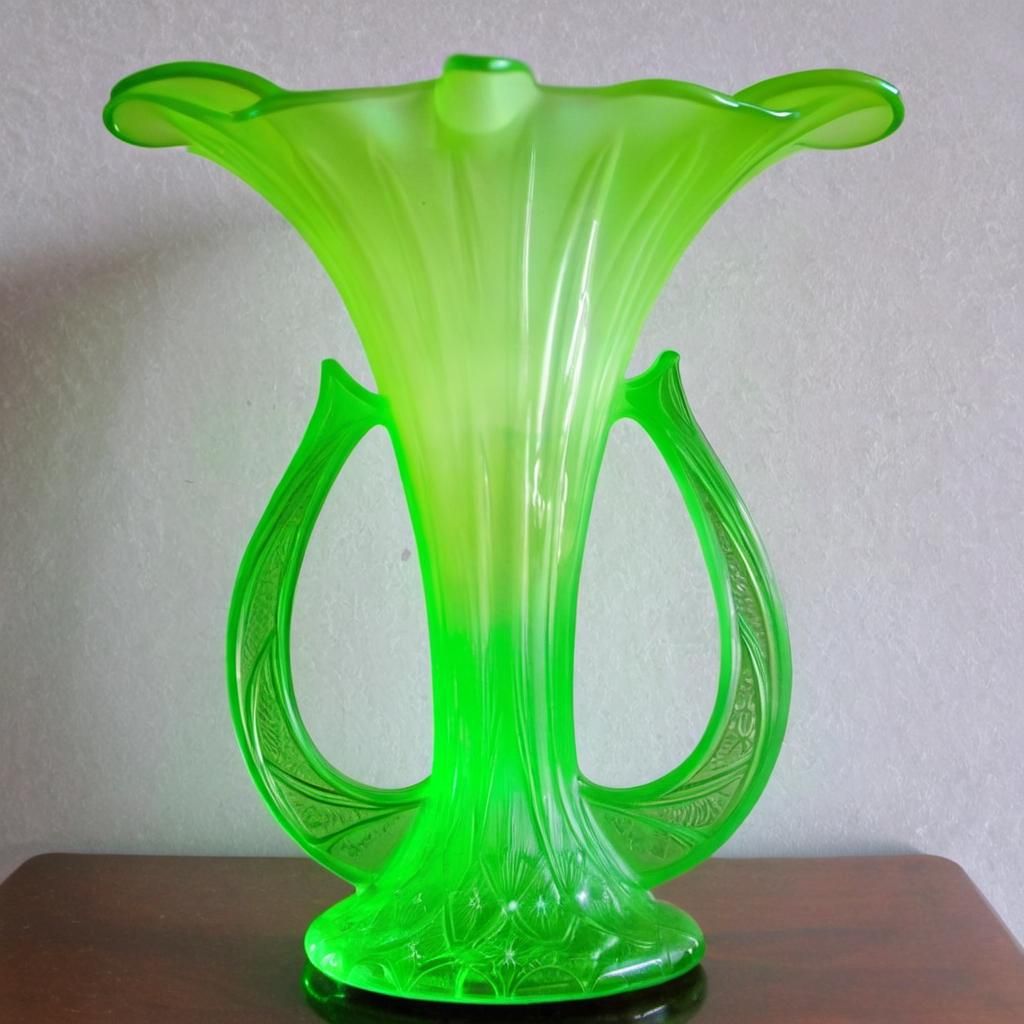 Art Deco Uranium glass. Czech vase