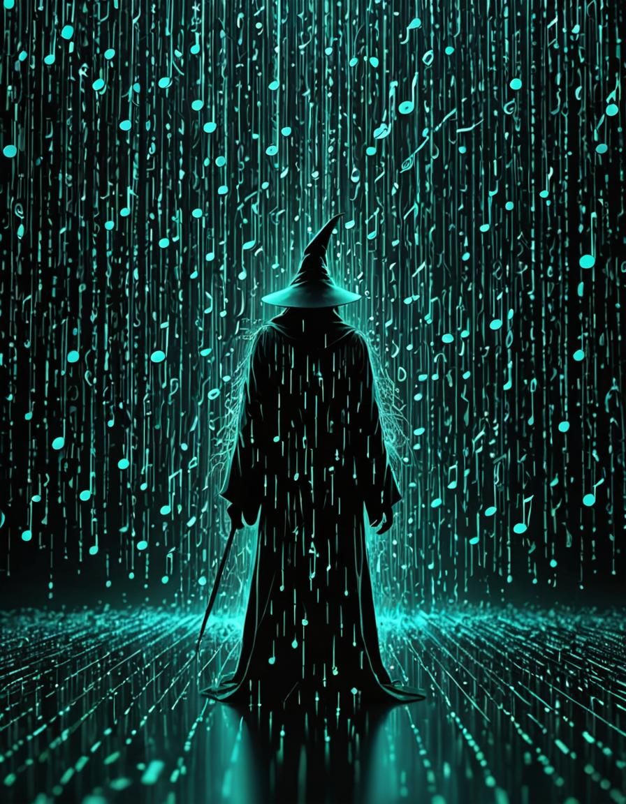 Teal Matrix: Musical Wizard in 8K Ultra HD