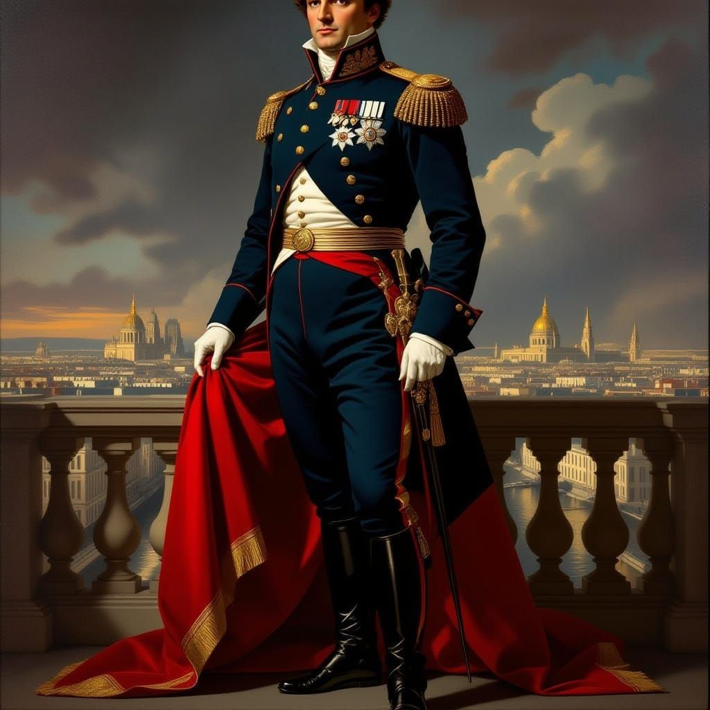 Napoleon Bonaparte in Neo-Classical Style Portrait