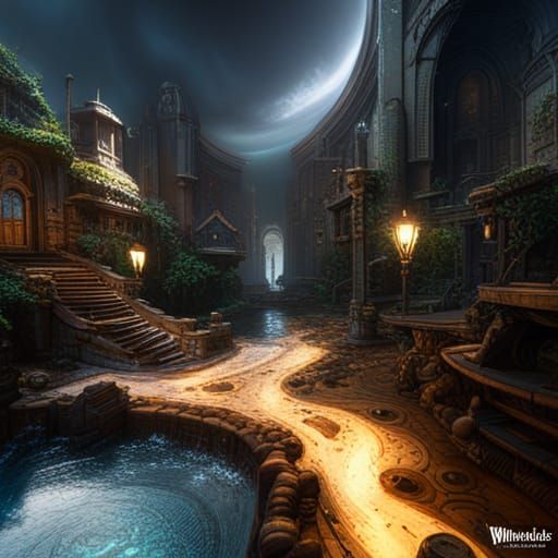 Dark Fantasy Worlds within Worlds, Hyperdetailed Concept Art