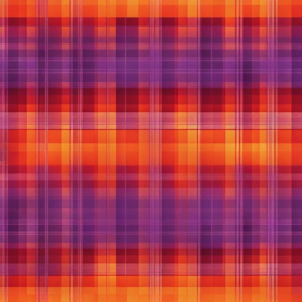 Shimmering Plaid Background in Orange, Red, and Purple