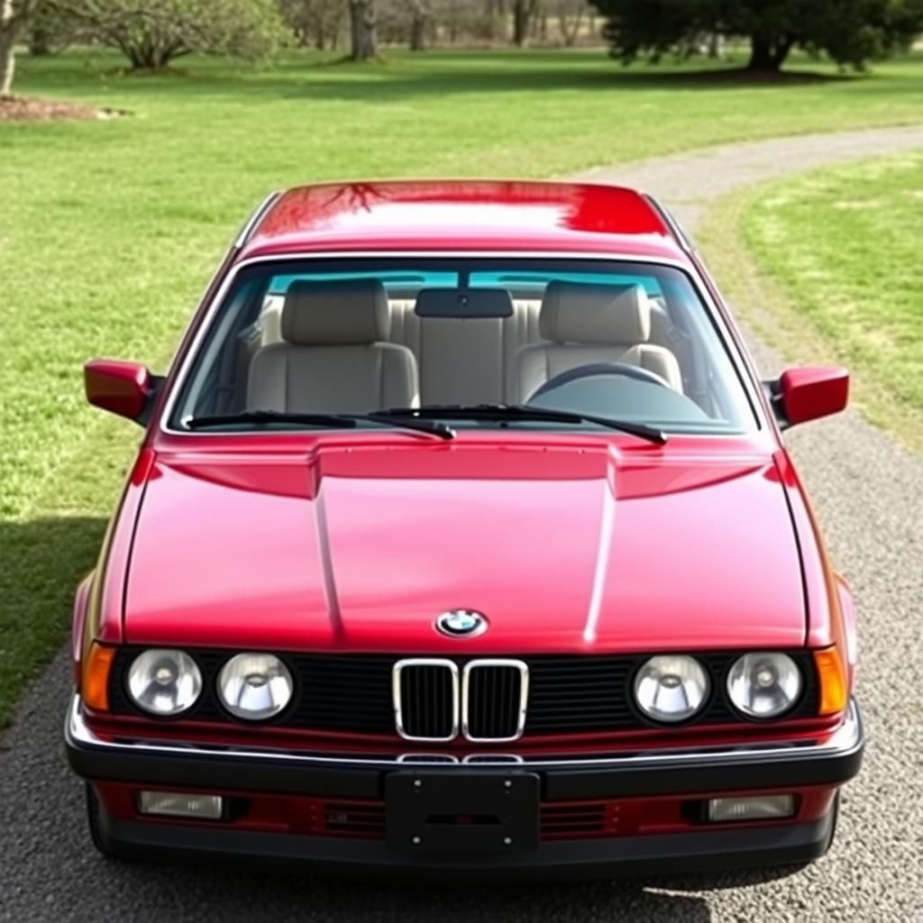 Dark Red 1991 BMW 325i Sedan with Tan Interior