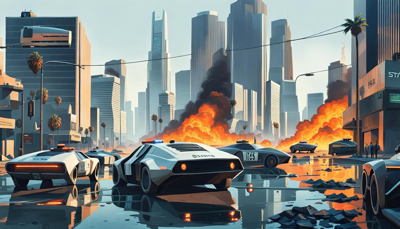 Dystopian Los Angeles 2075: A Cyberpunk Vision