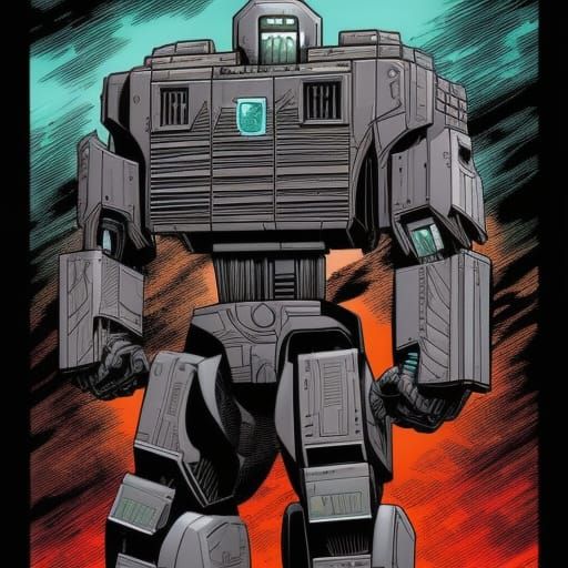 Megatron in Comic Book Art Style